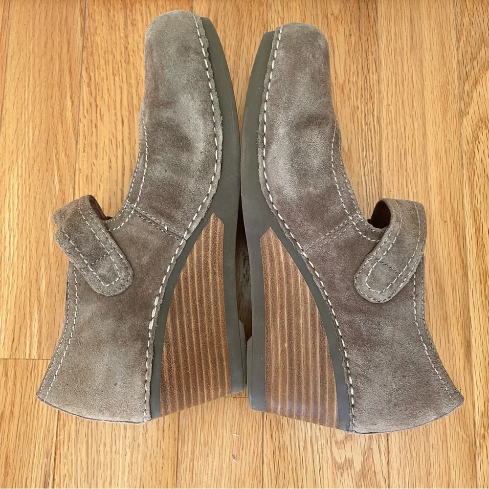 Dansko Women's Sandra Mary Jane Wedge Brown Suede Shoes Size 37 Classic Boho - Picture 11 of 12